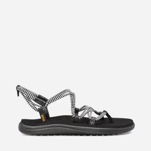 Teva Voya Infinity Stripe Naisten Mustat/Valkoinen Sandaalit